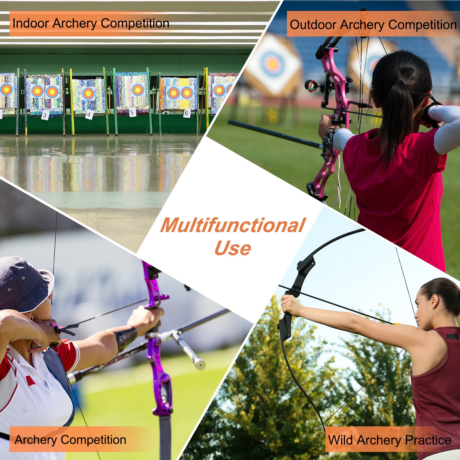 60Pcs Archery Target Paper 16"x16"(40cm) Standard 5 Ring Multicolor