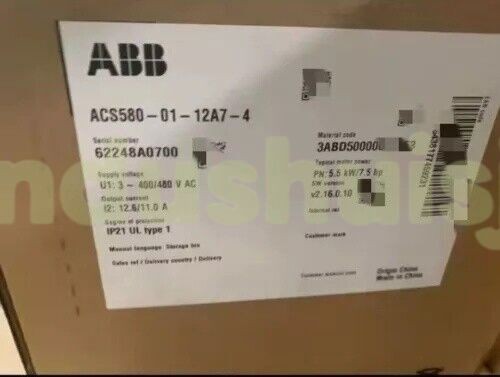1PCSNew ABB Inverter ACS580-01-12A7-4 ACS5800112A74 Expedited Shipping