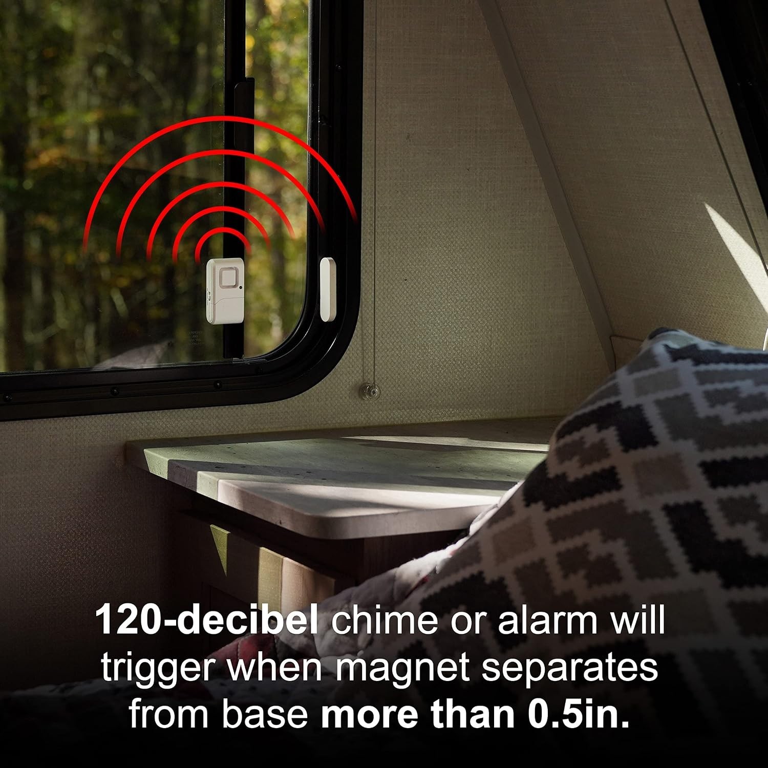 2-Pack Personal Security Window and Door Alarm - 120 dB Wireless Alert System