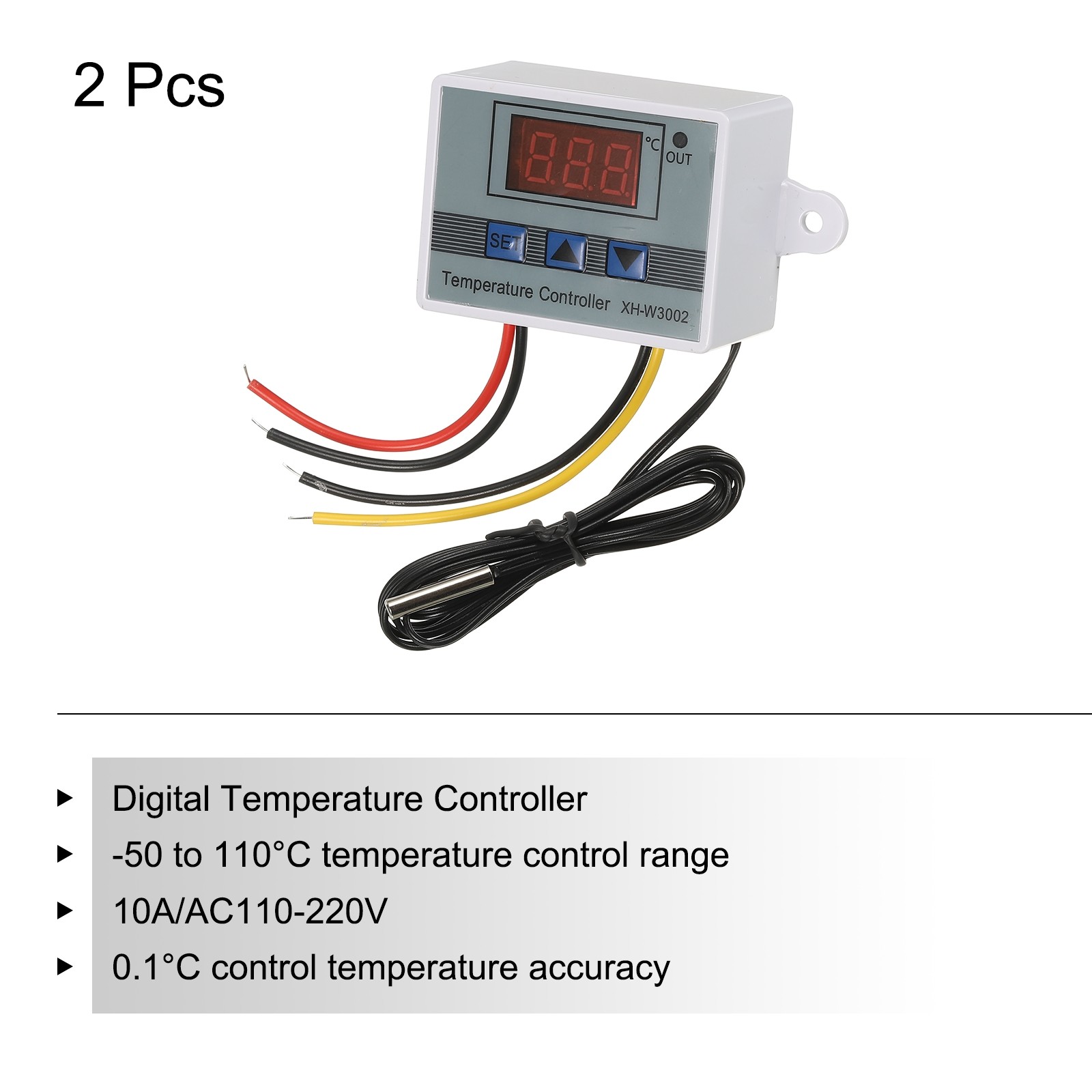 2 Pack XH-W3002 10A DC 12V Digital LED Temperature Controller