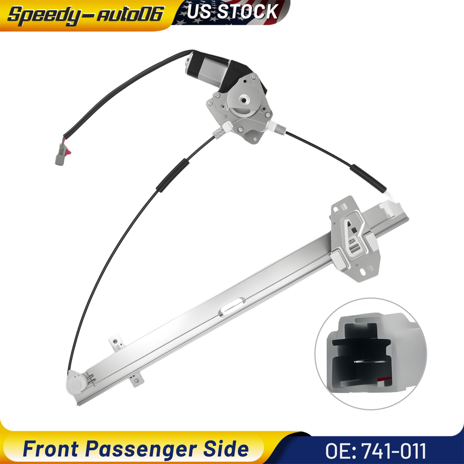 Front Right Passenger Power Window Regulator with Motor For 99-04 Honda Odyssey