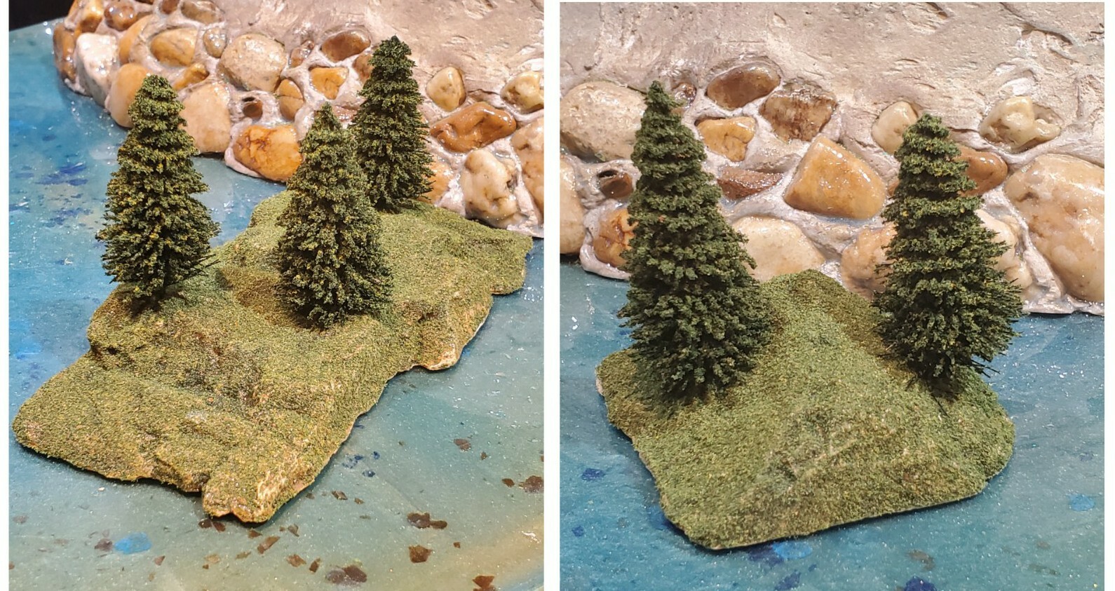 N,HO Scale Layout Scenic Diorama Accessories , 2X Hills w/5 Trees ,New