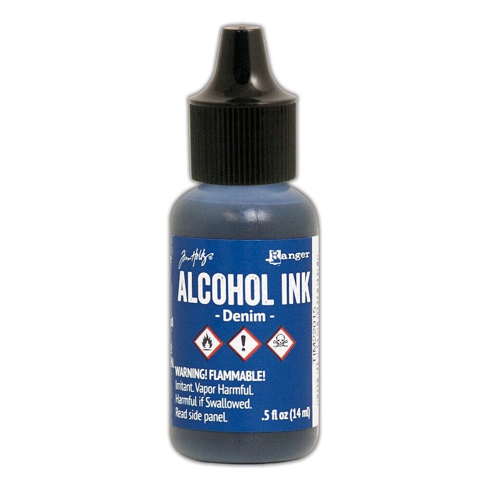 Ranger, Tim Holtz, Alcohol Ink, Denim Alcohol Ink, .5 fl oz, Blue Ink