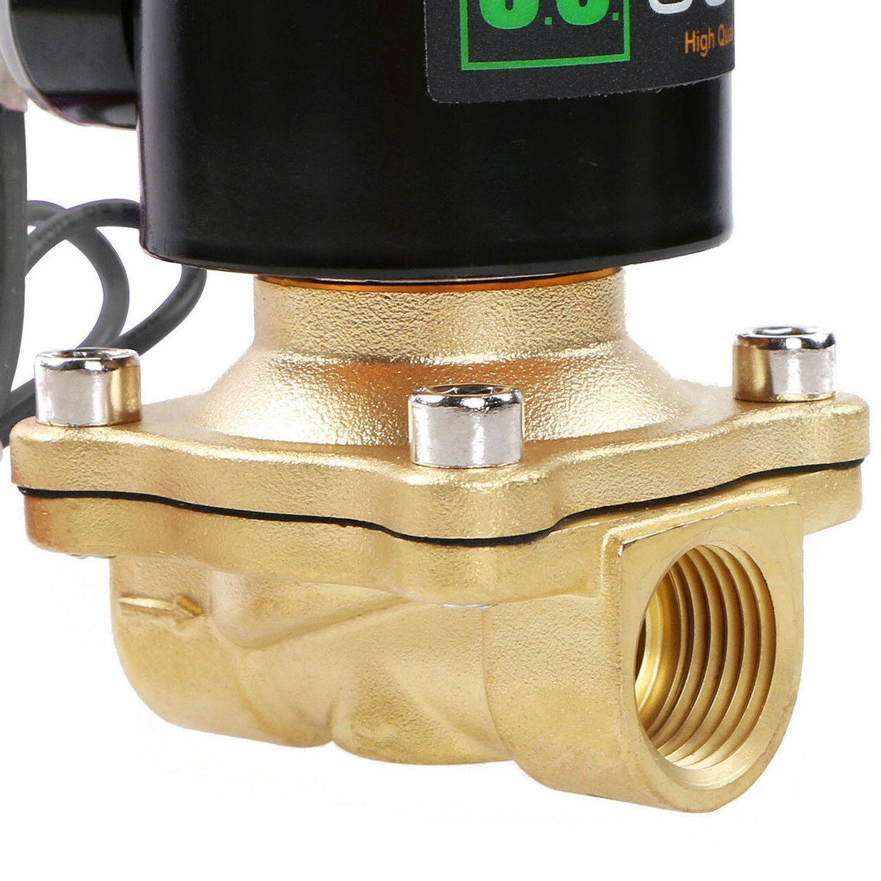 U. S. Solid 1/2'' Brass Electric Solenoid Valve 24V DC Normally Closed Air