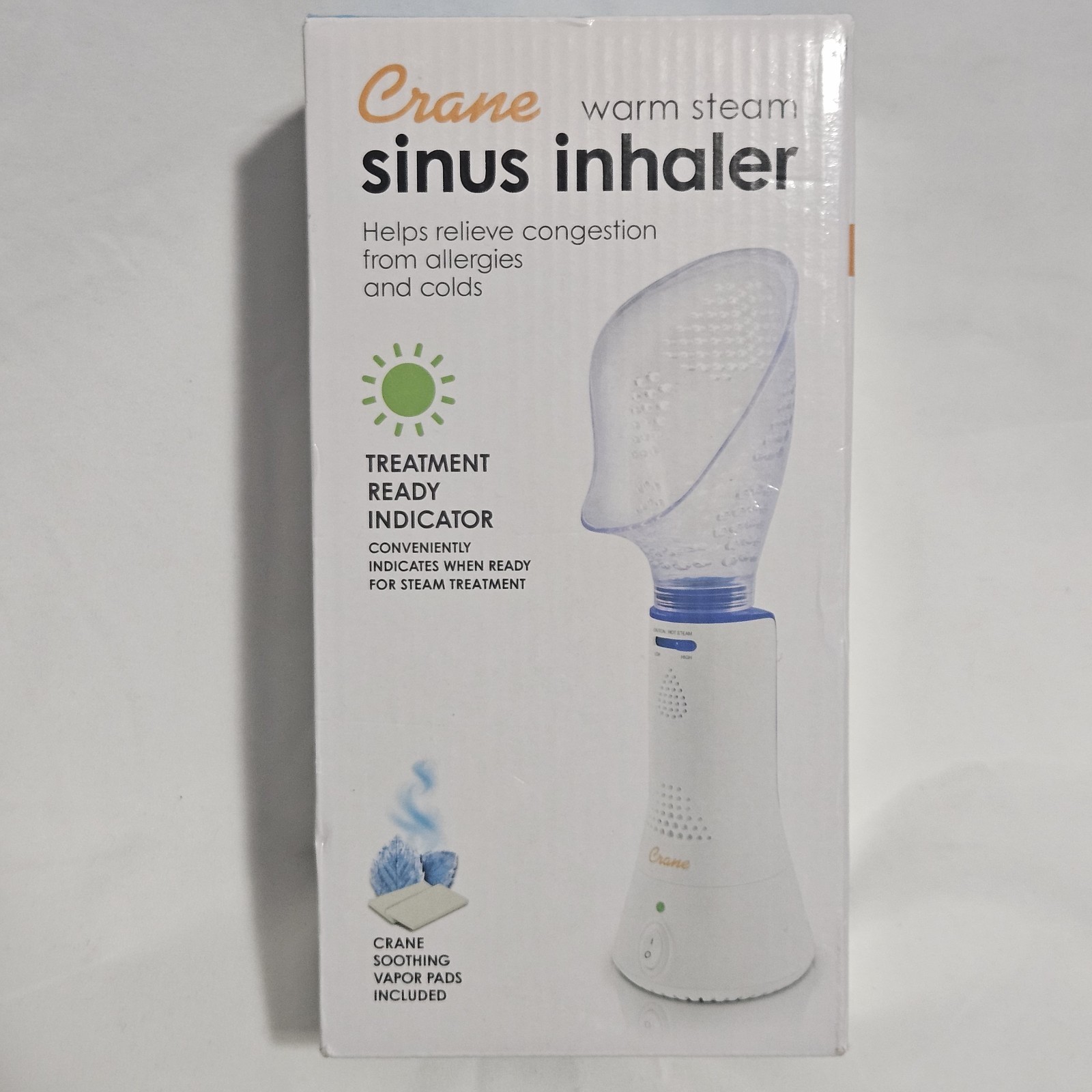 Crane Warm Steam Sinus Inhaler Allergy Cold Sinus Congestion Relief SEALED New