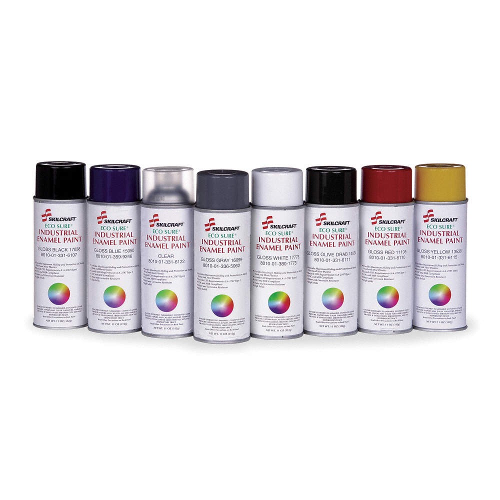 ABILITY ONE 8010-01-331-6107 Spray Paint,Black,11 oz. 5MN10