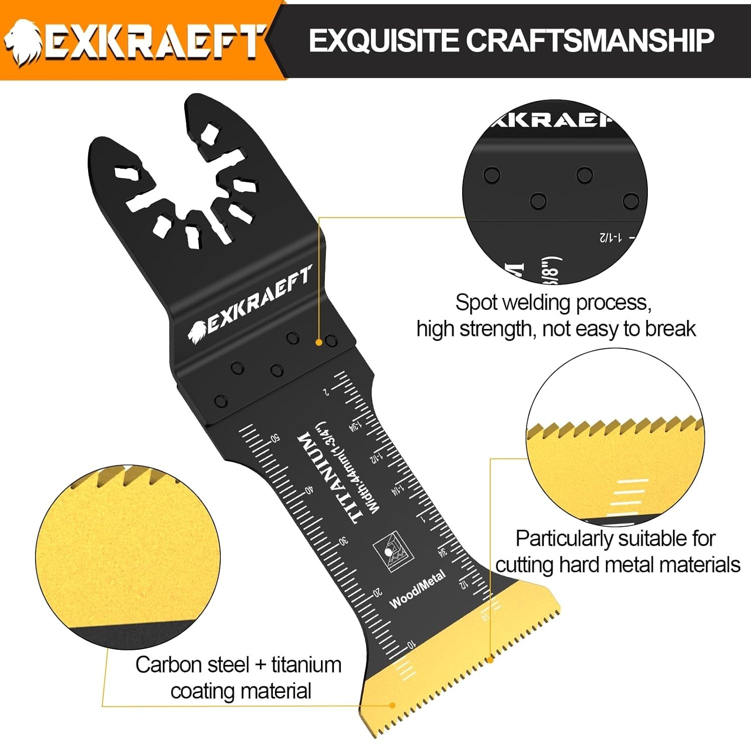18 PCS Titanium Oscillating Tool Blades Metal Cutting, Universal Multitool Blade