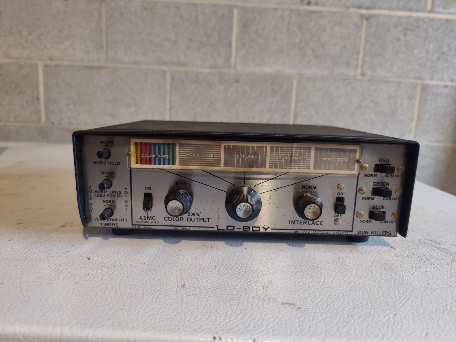 Lo-Boy CG12 Color Bar Generator Used ASIS Vintage untested