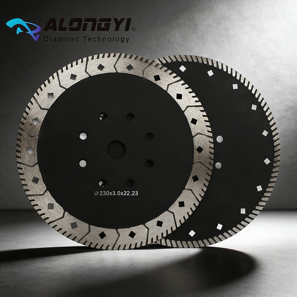 9 Inch Diamond Saw Blade Wide Turbo Teeth with Cooling Holes - Diamond Double