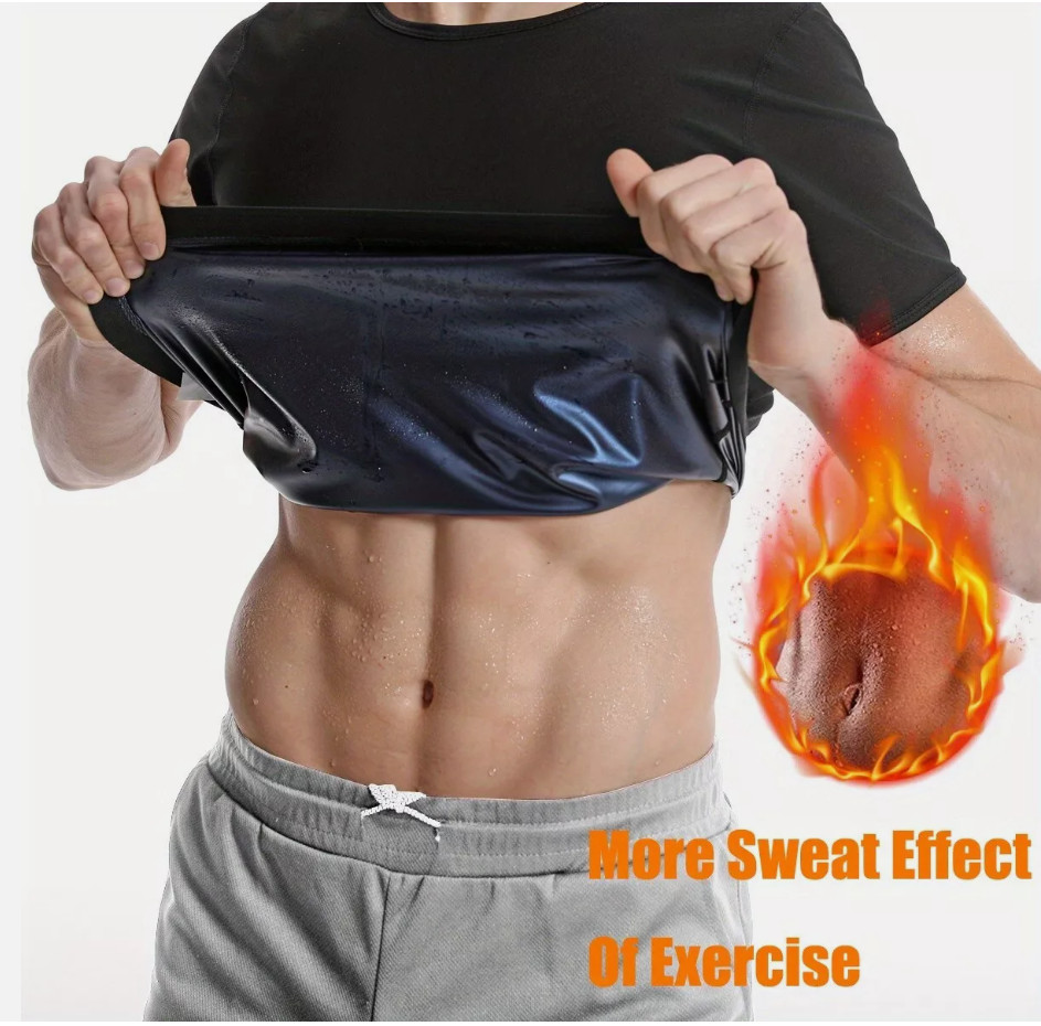 Sauna Suit Workout Sauna Exercise T-Shirt Compression for Men Waist Trainer Gym