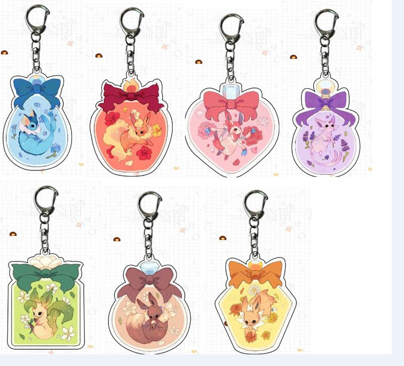 lot 20pcs Japanese anime mix Acrylic Keychain Key Chain Girls boy Keyring gifts