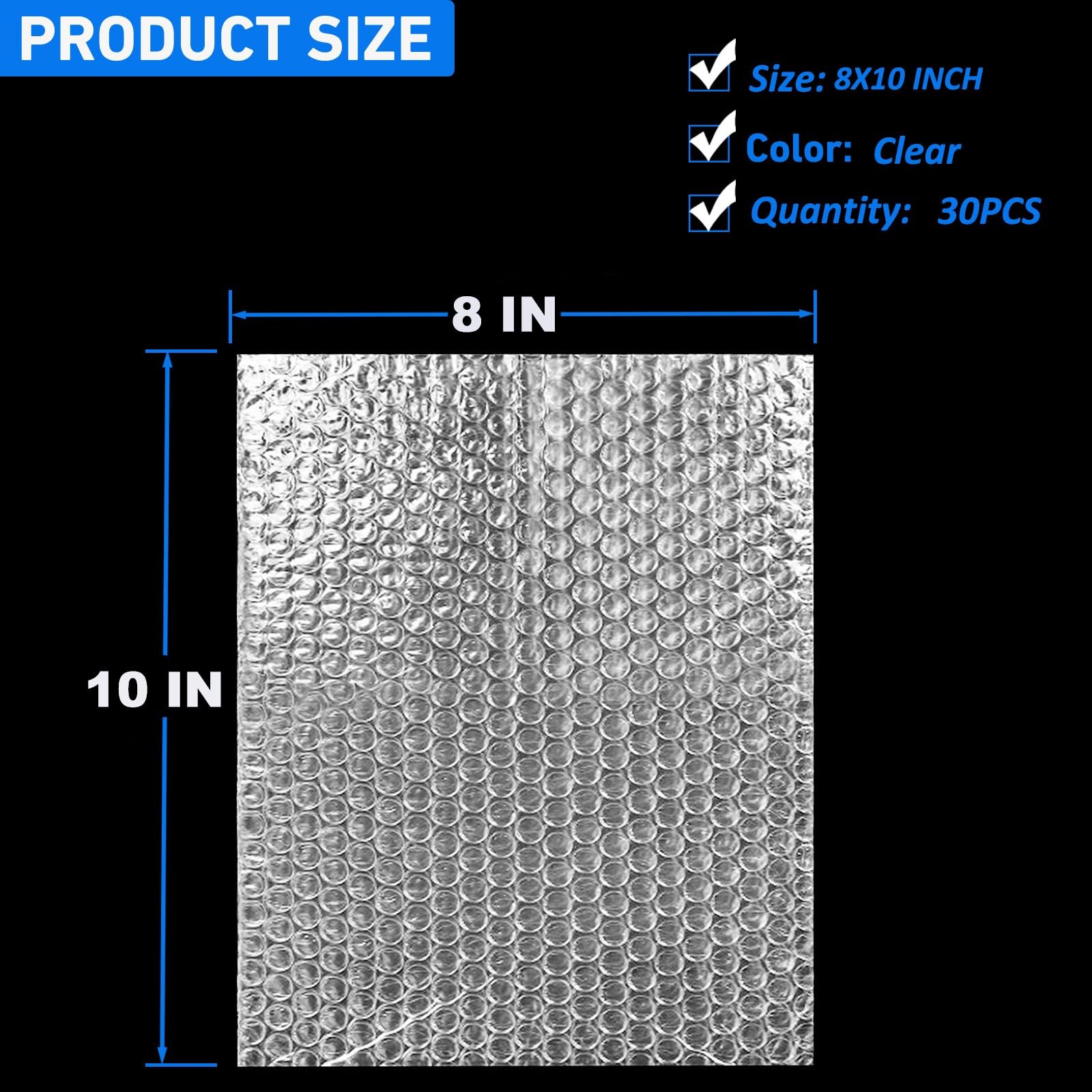 Bubble Pouches Wrap Bag 8 Inch x 10 Inch,30 Pcs Double Wall Thickening Shockp...