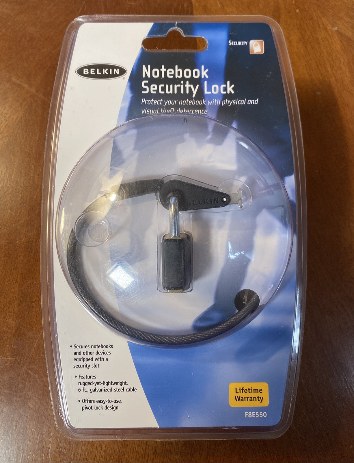 New Belkin Laptop Notebook Security Lock 6ft Galvanized Steel Cable F8E550