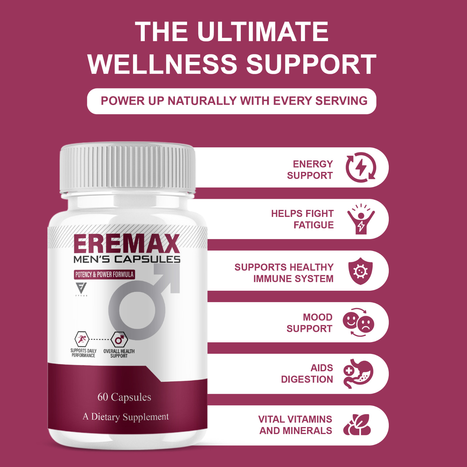 Eremax Capsules, Eremax Premium Performance Supplement (60 Capsules)