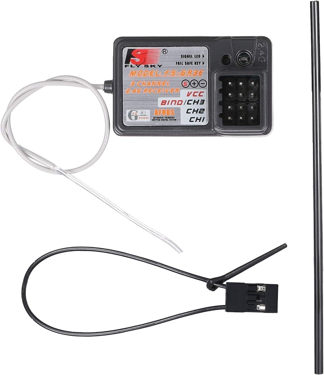 Flysky Receiver FS-GR3E AFHDS Long Range 3CH 2.4GHz Receiver for FS-GT2 FS-GT...