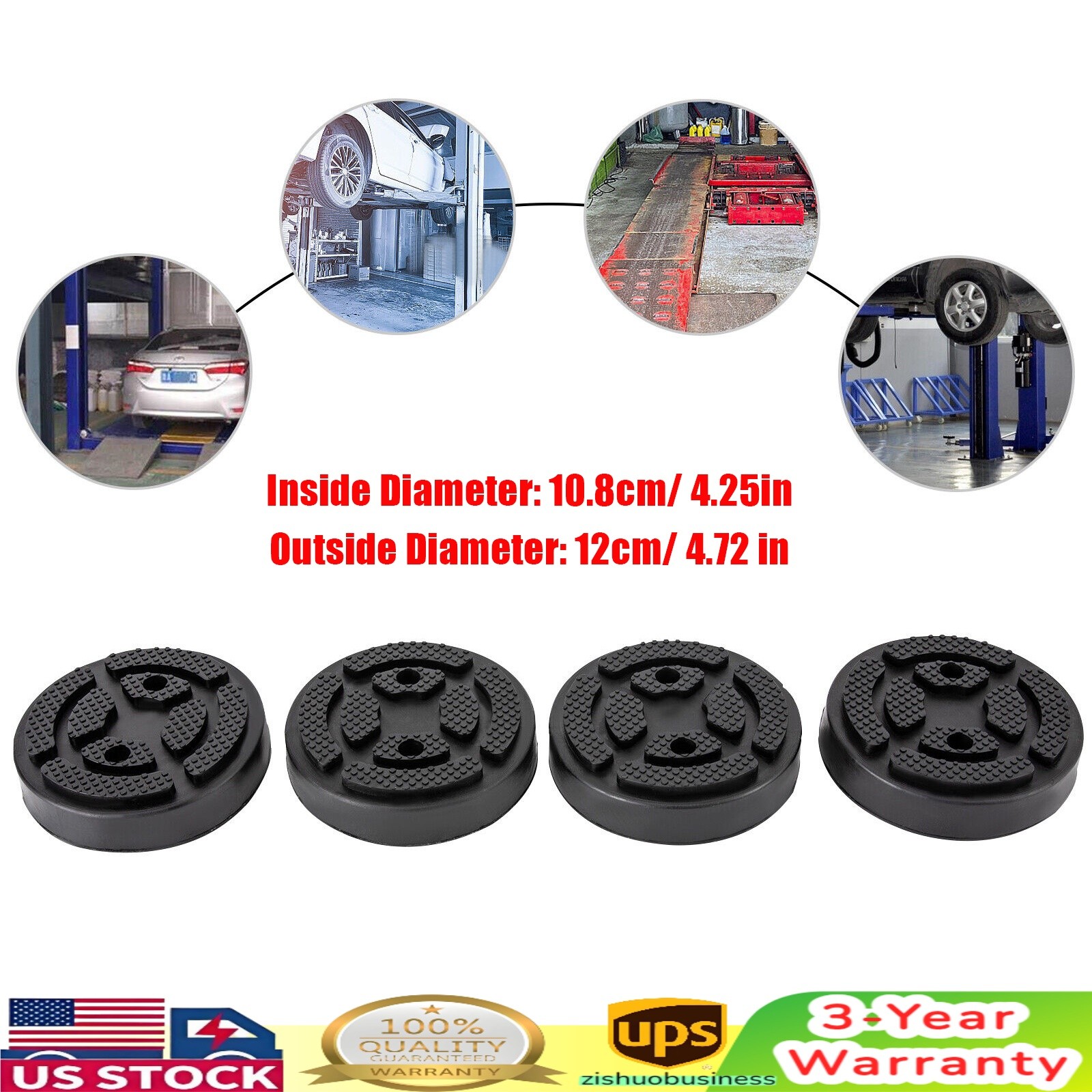 Universal Set of 4 Round Heavy Duty Car Truck Post Lift Arm Pads for Auto Repair