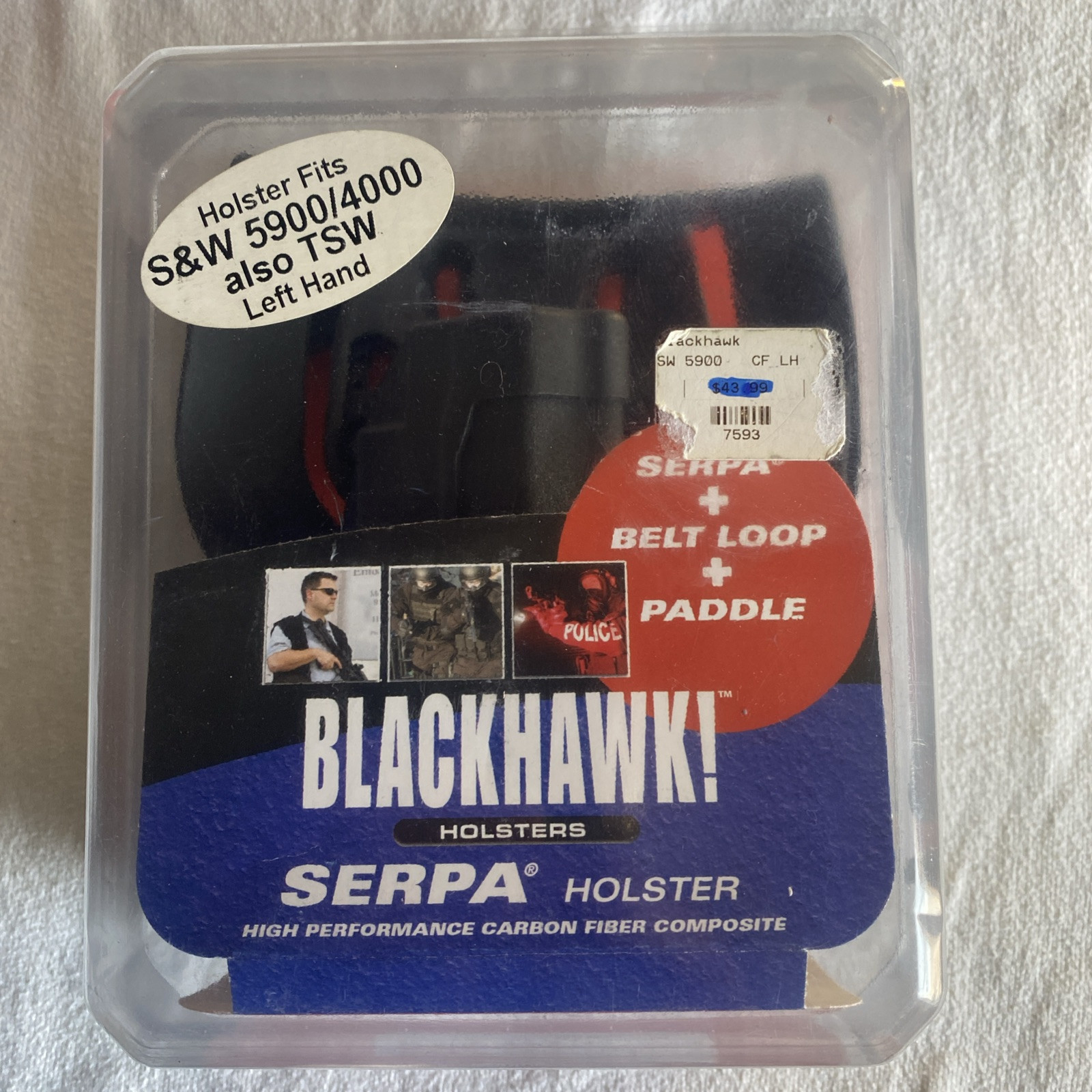 Left Handed BlackHawk CQC Serpa Holster S&W 5900/4000 And TSW    410510BK-L
