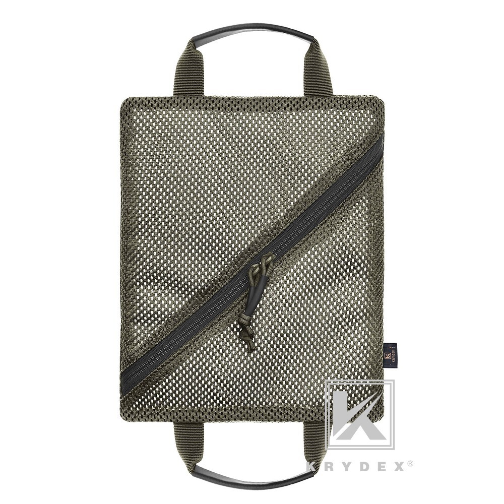 KRYDEX 2pcs Tactical Mesh Pouch Set Modular Storage Organizer Pockets Green BK