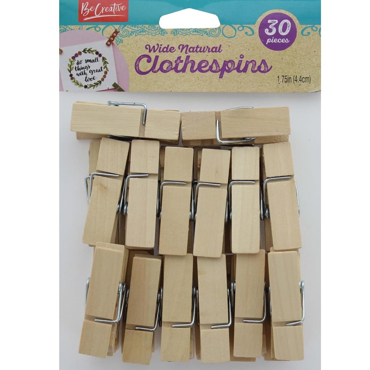 Natural Clothespins Wood 1.5 Wide 30pc