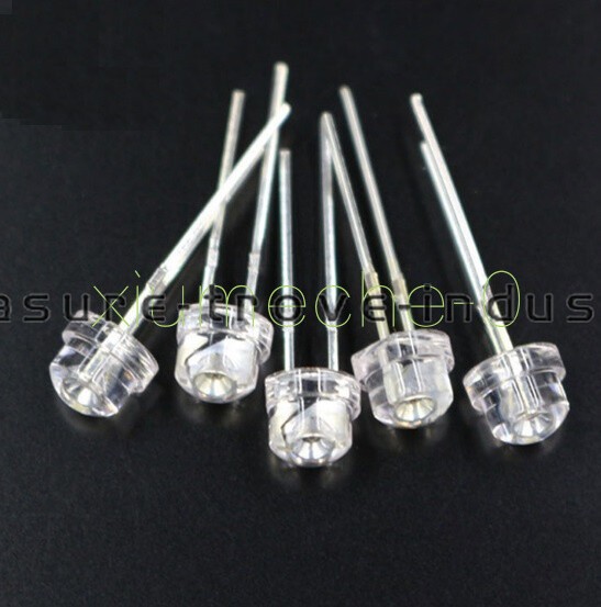 50PCS F5 5mm WHITE Straw Hat Superbright LED Light LED Lamp NEW