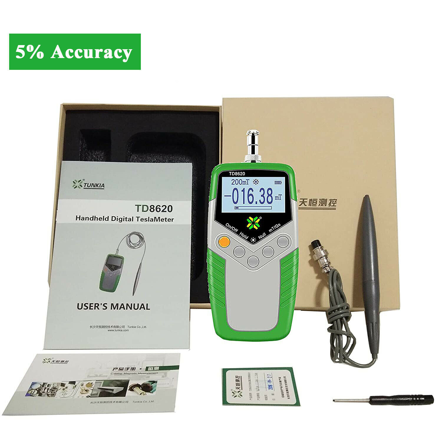 Tesla Meter Gauss Meter Surface Magnetic Field Tester EMF Tester Accuracy 5%