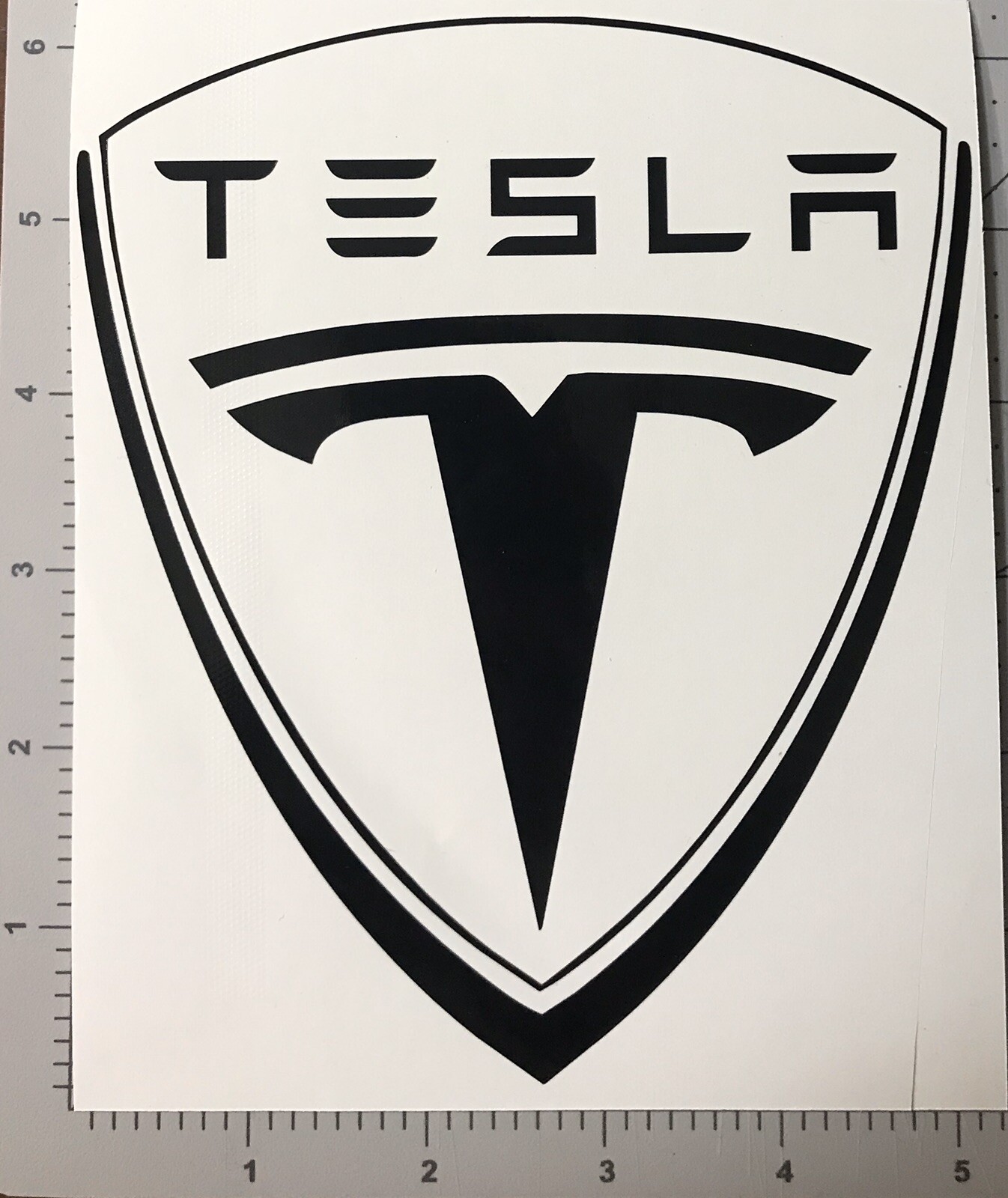 TESLA MOTOR Height 6” Decal STICKER Black