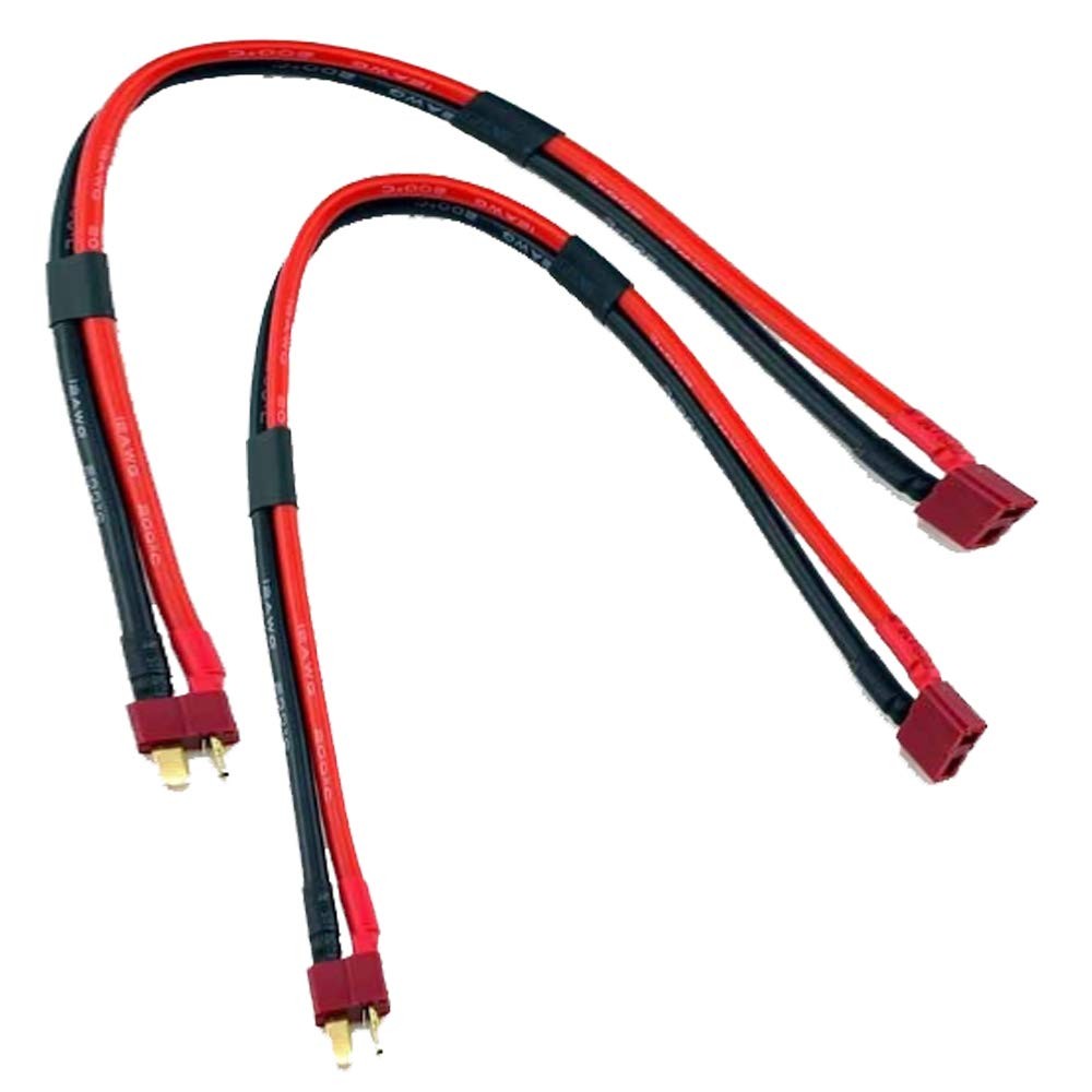 Yiqigou 2 PCS T Plug Extension Cable, 11.8inch 14AWG Silicone Wire, Male Red