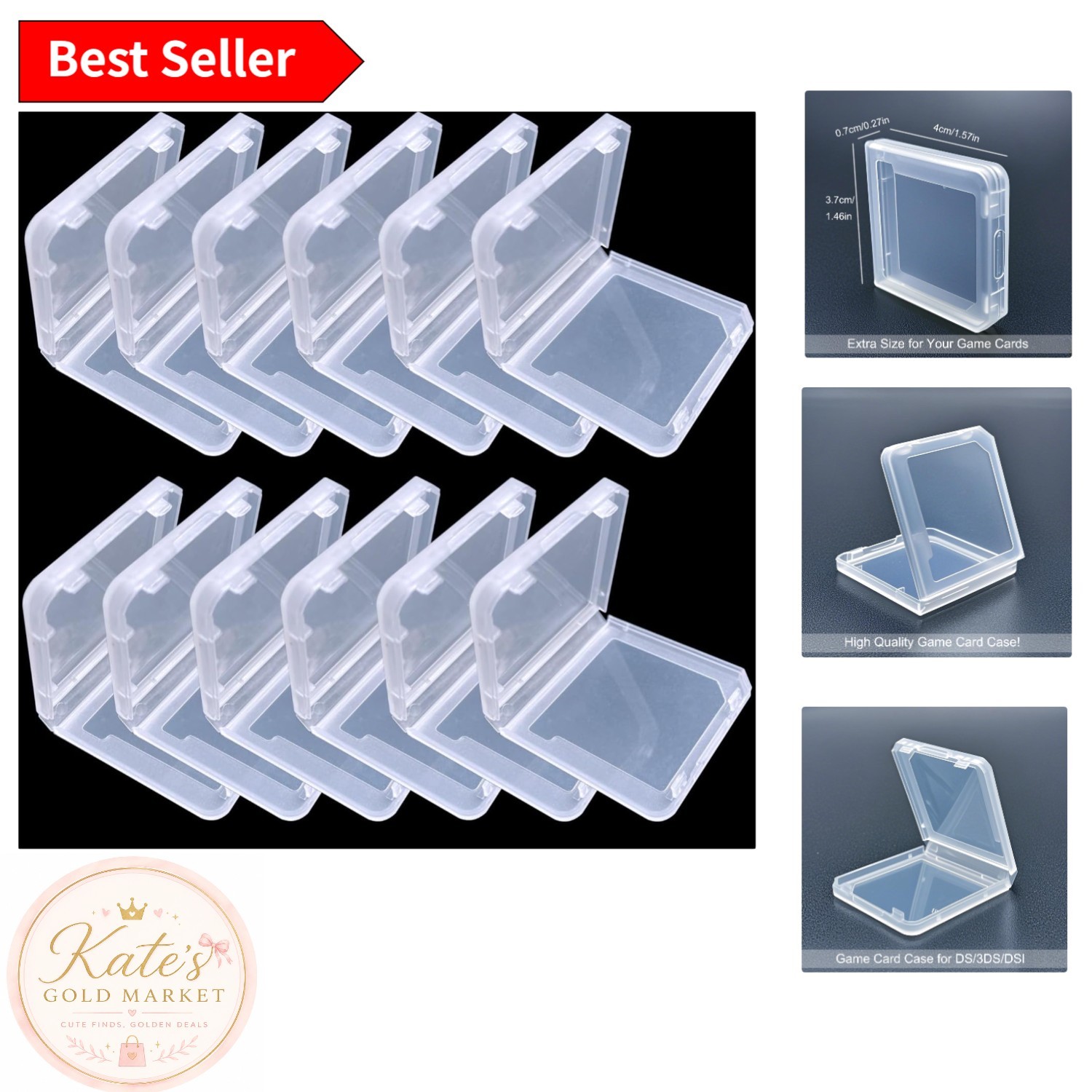 Lightweight 12-Compartment Game Card Holder – Transparent Storage for Gamers