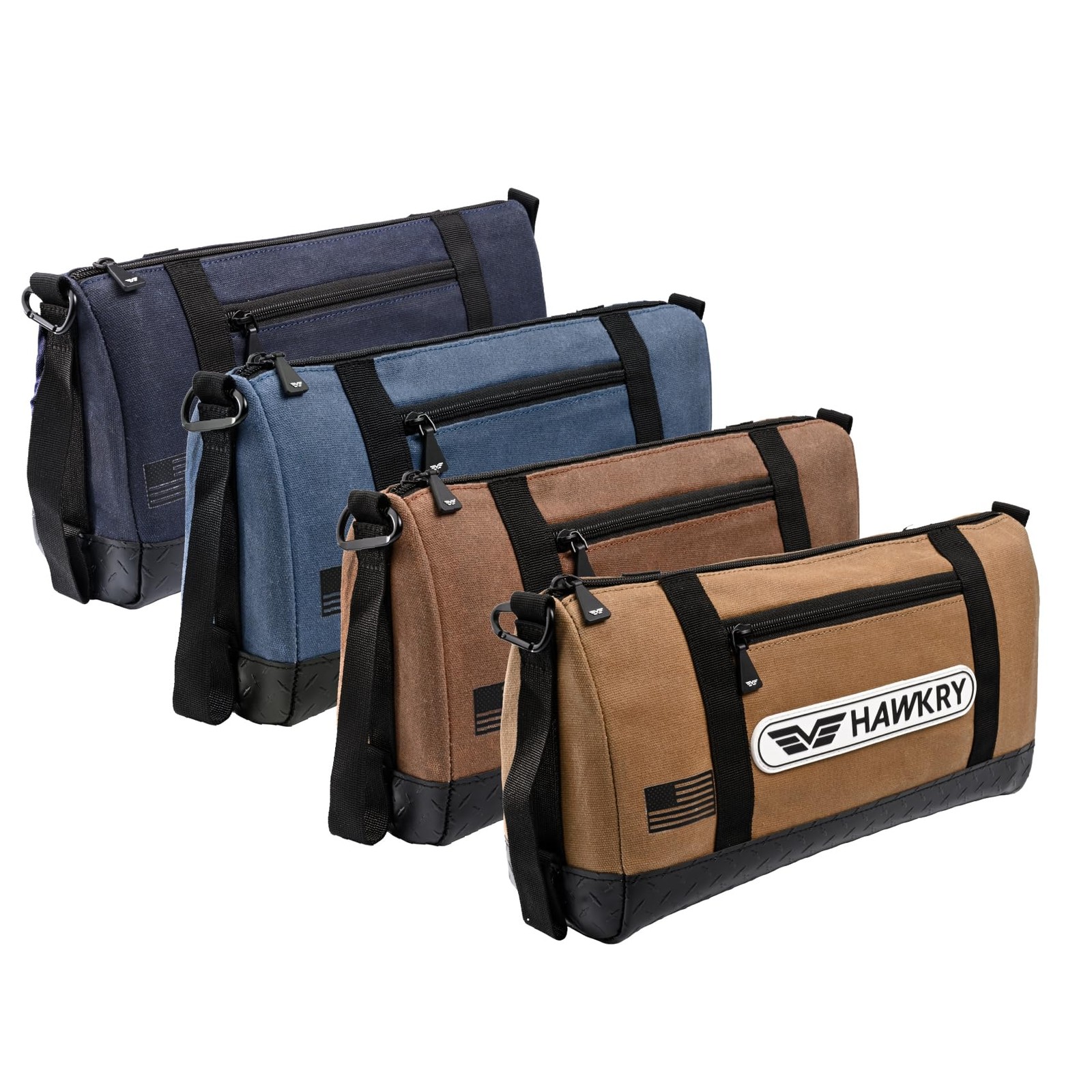 HAWKRY Canvas Tool Pouch Set (4 Pack) – Heavy Duty Tool Organizer Bags with
