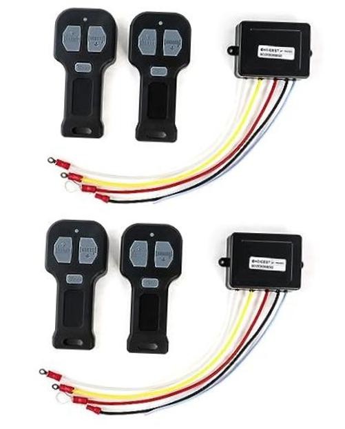 12V Wireless Winch Remote Control Kit – 4 Pack Universal 5‑Wire Receiver