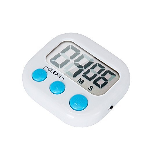 6 Pack Small Digital Kitchen Timer Magnetic Back and ON/Off Multicolored