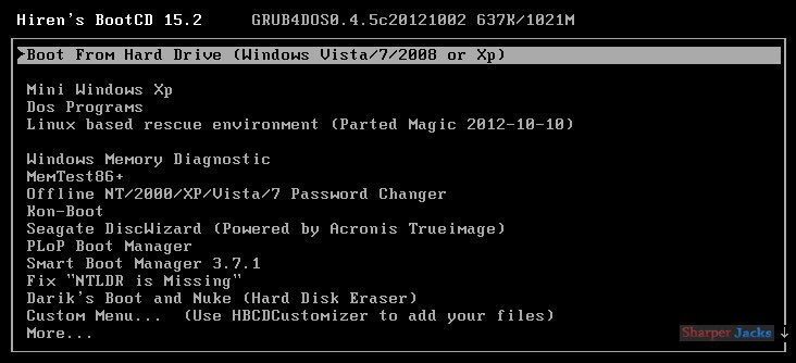 Hiren's Boot CD 15.2 Bootable Utility Toolkit PC Diagnostics Repair Optimization