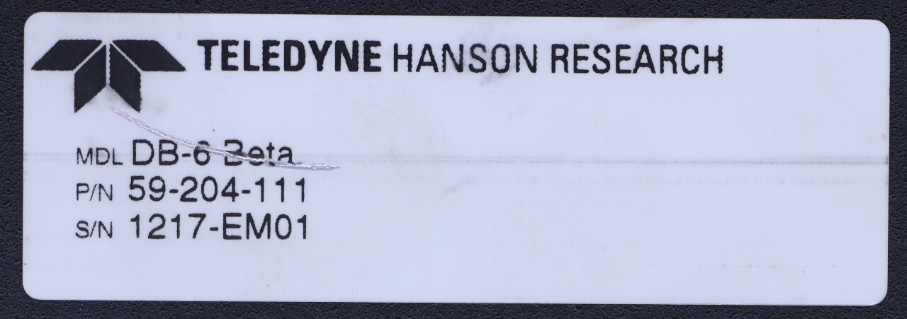 TELEDYNE HANSON RESEARCH DB-6 Beta 59-204-111 DIFFUSION TESTING SYSTEM