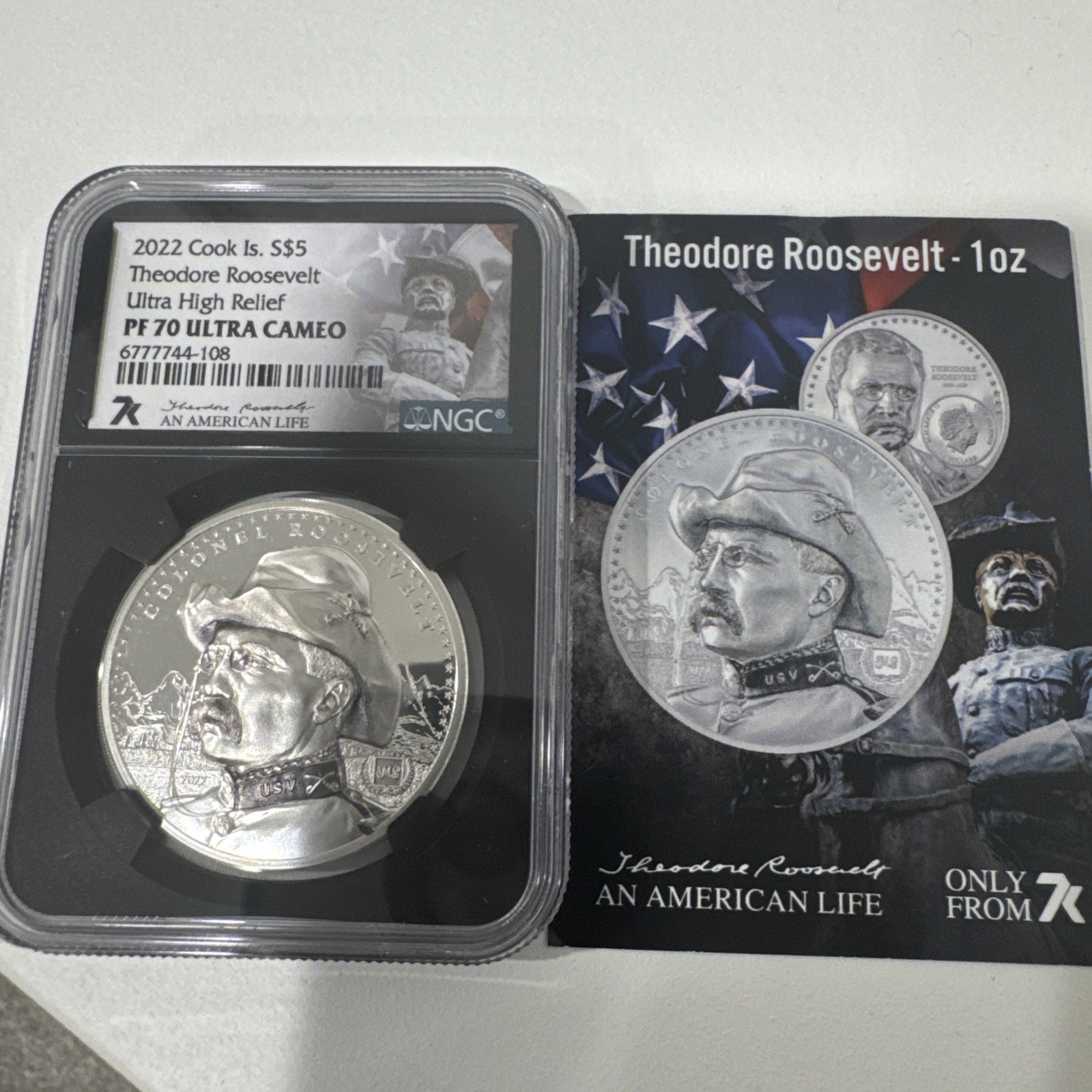 2022 An American Life Theodore Roosevelt 1 oz Silver Coin NGC PF70 Ultra Cameo