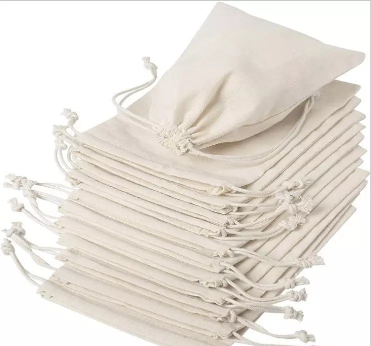 Coin Bag Cotton Shoe Packing Bag Muslin Drawstring Bag Gift Wedding Bag 100pcs