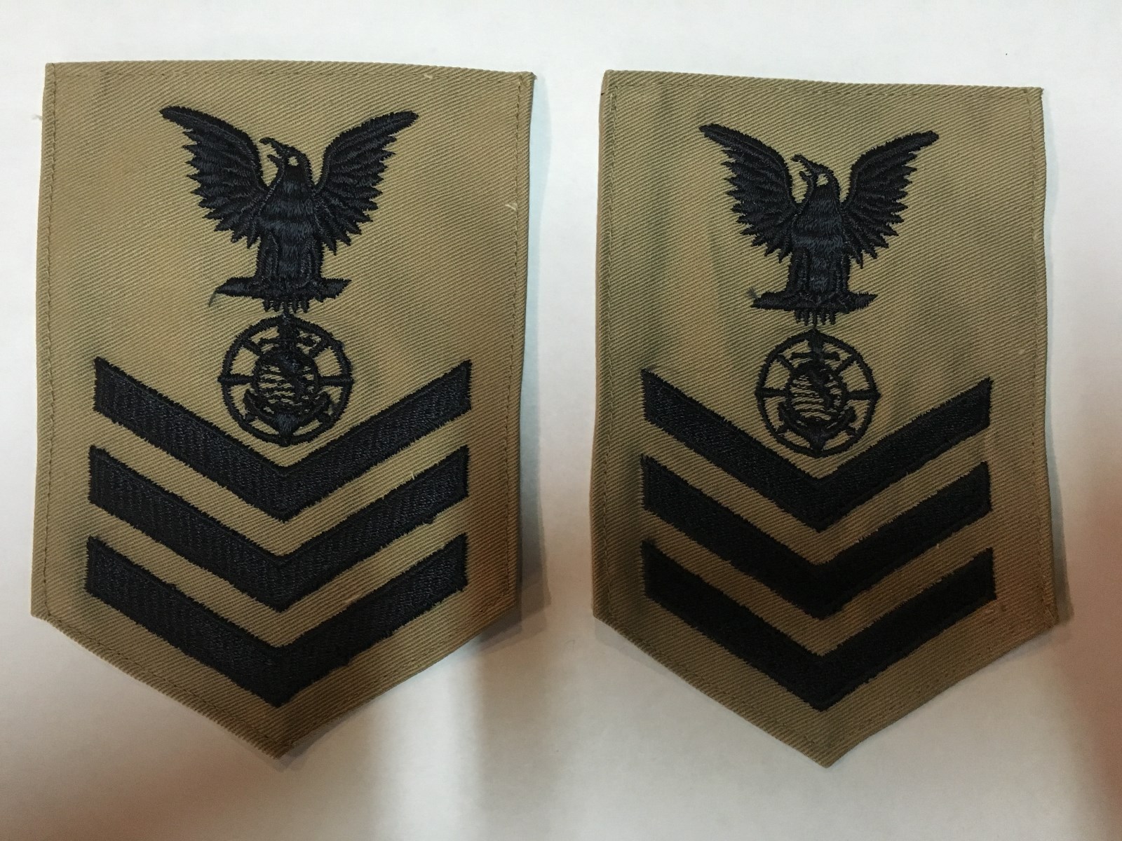 Lot of 2 U.S Navy / USMC Religious Chaplain Rank Patch Petty Officer Rate 1st