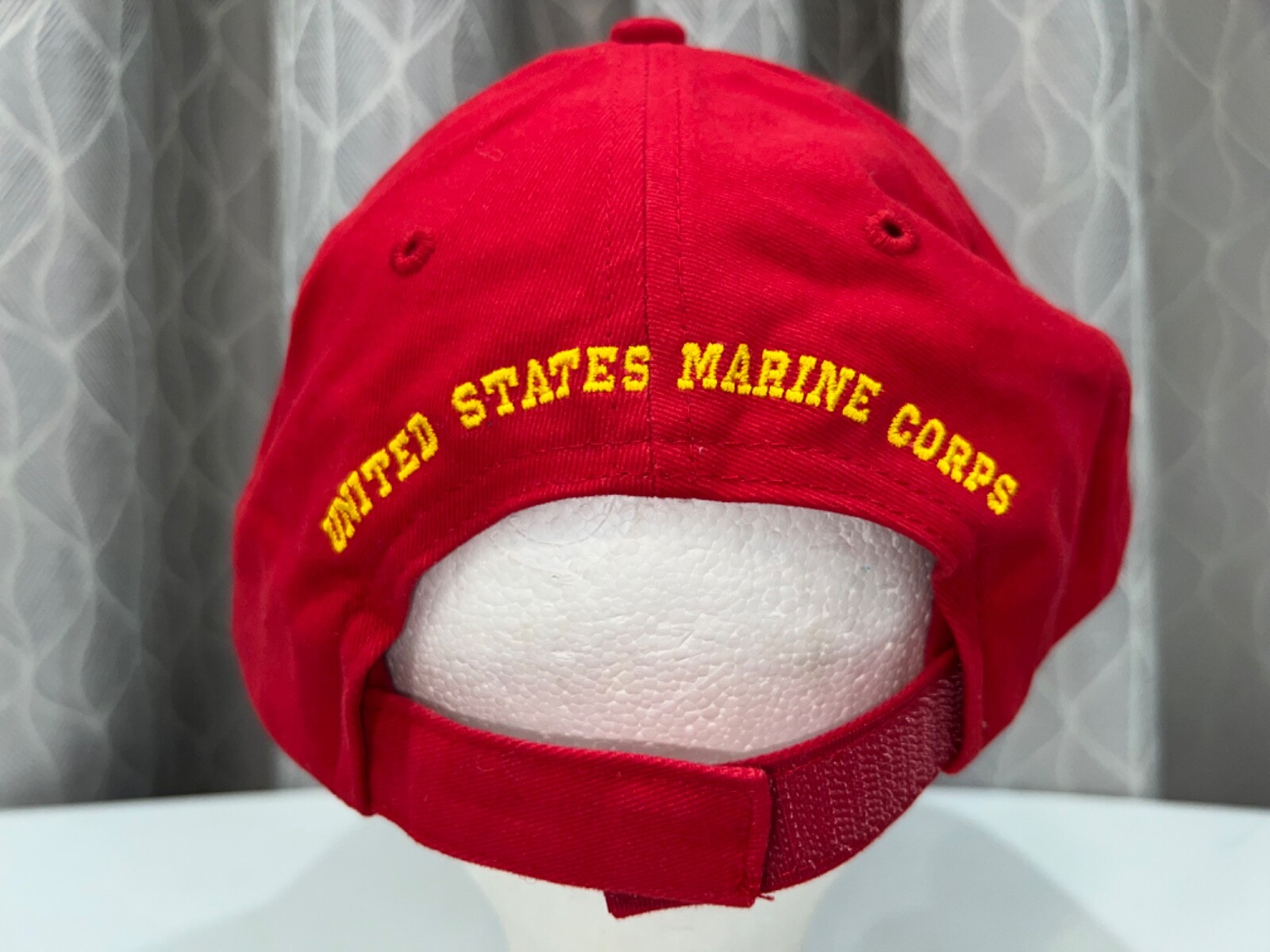 Red USMC Semper FI Hat Cap with Gold Embroidery Hook Loop Marinesdirect.com EUC
