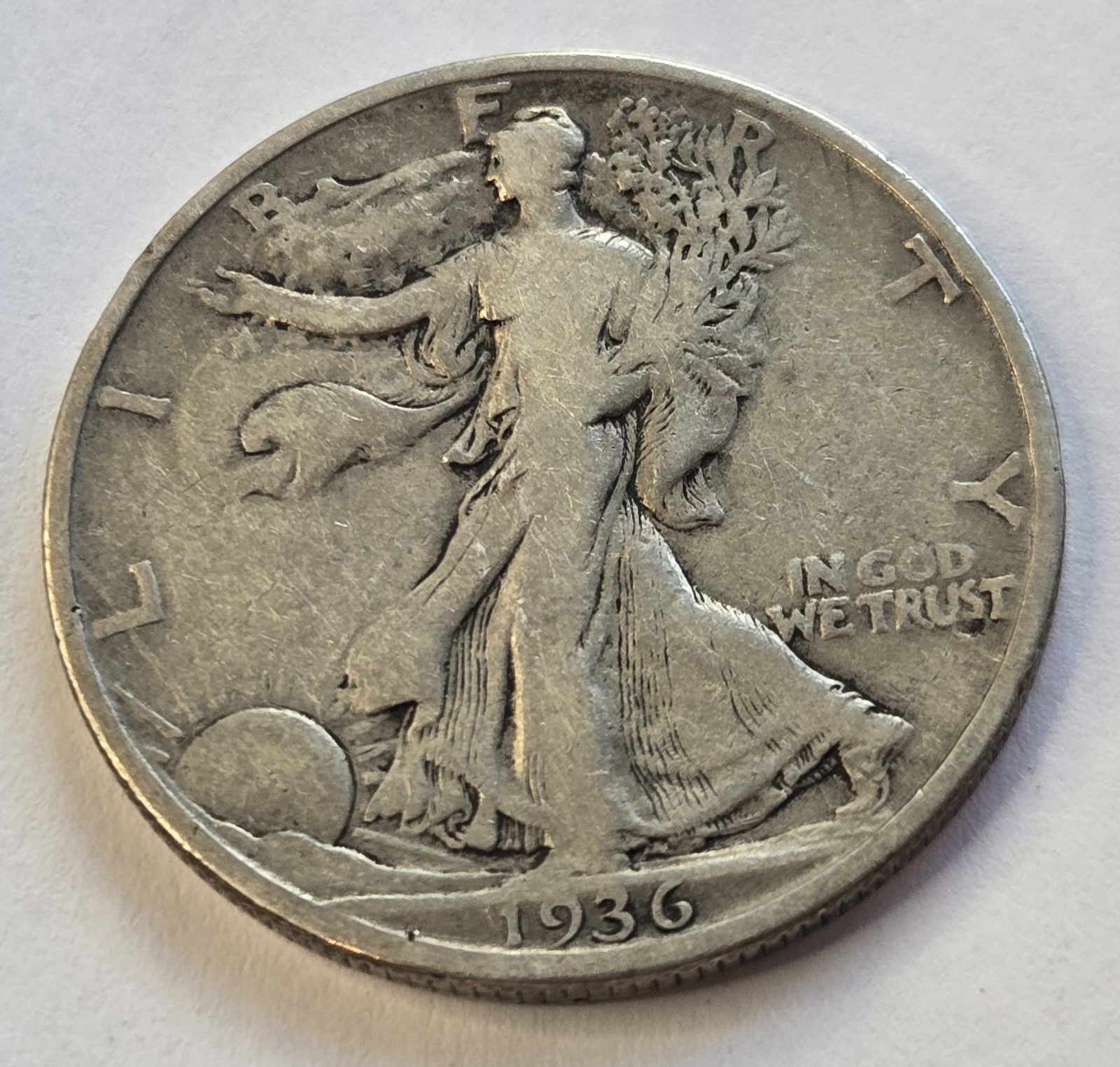 1936-S Walking Liberty Silver Half Dollar 50c - "Nice Coin" -