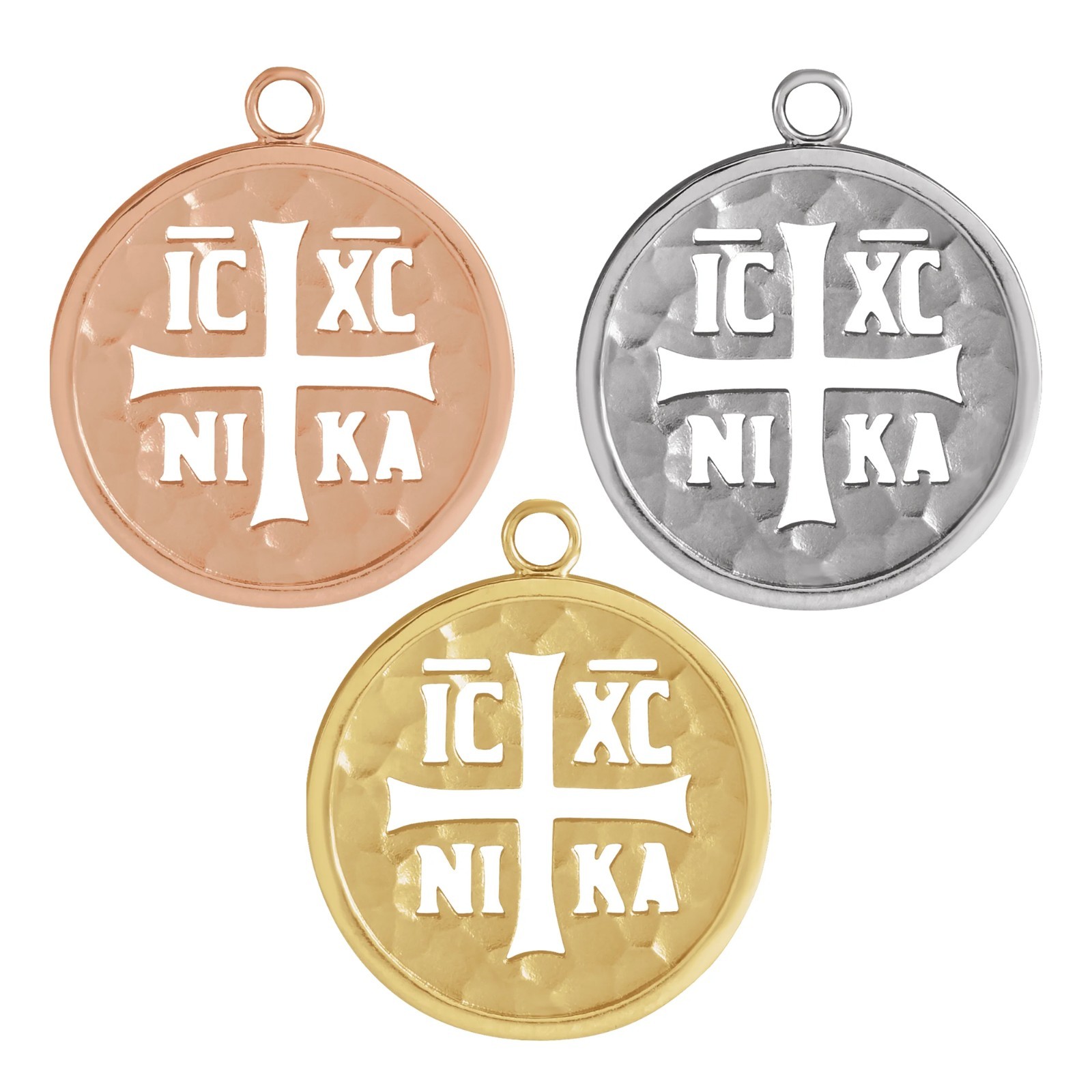 10K 14K Gold, Platinum & Silver Orthodox IC XC NIKA Dangle