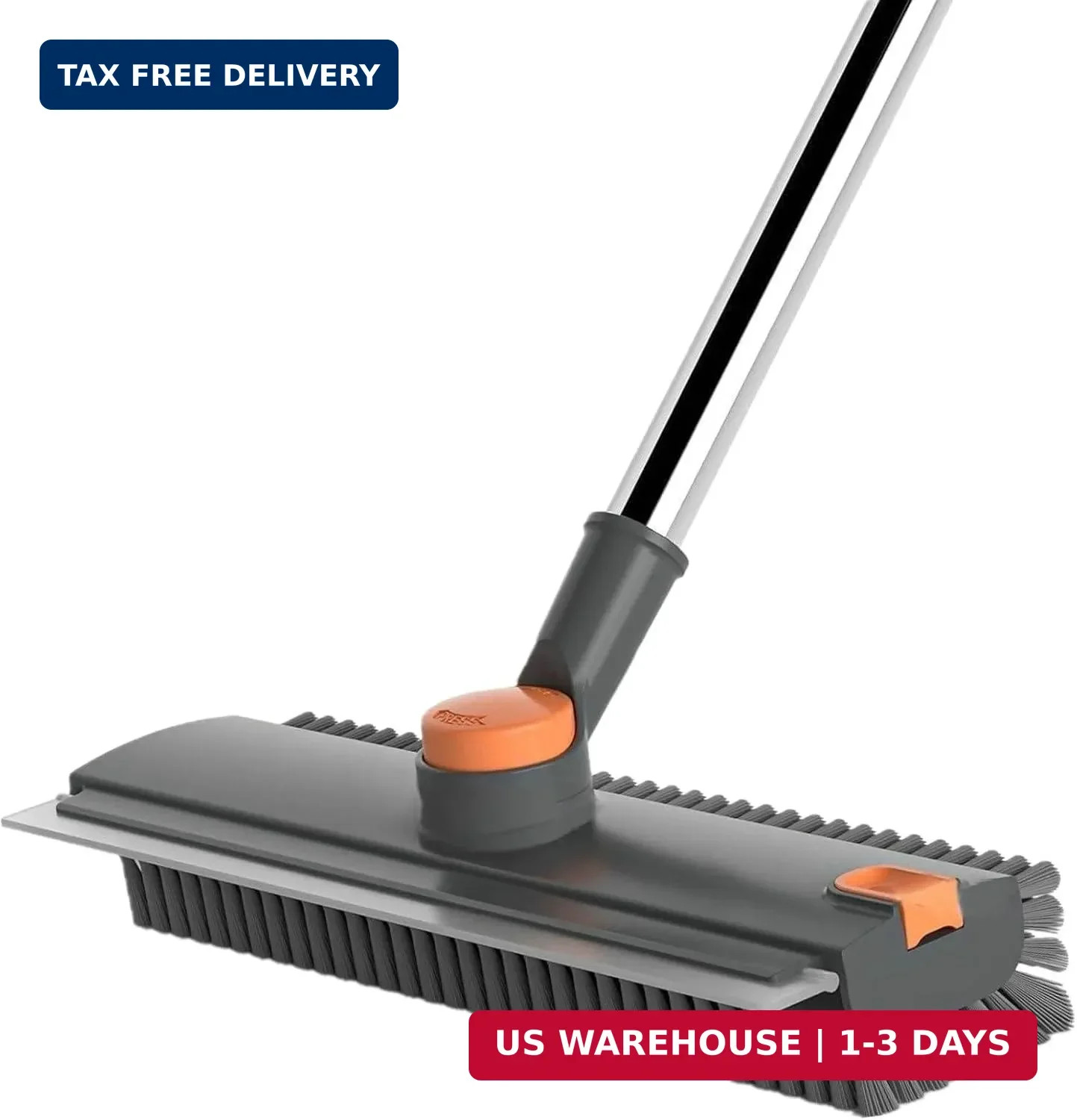 4 in 1 Floor Scrub Brush with Squeegee Long Handle Grout Brush 52'' 2026 Upgrade
