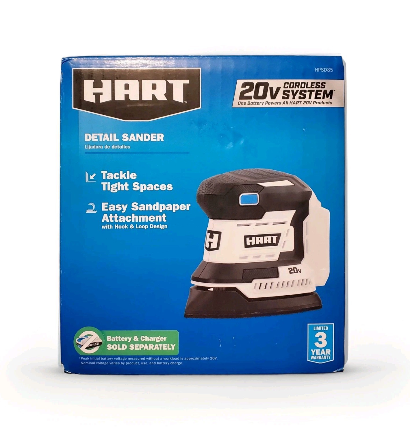 HART HPSD85 20-Volt 20V Cordless Detail Sander, Tool Only, No Battery Included🆕