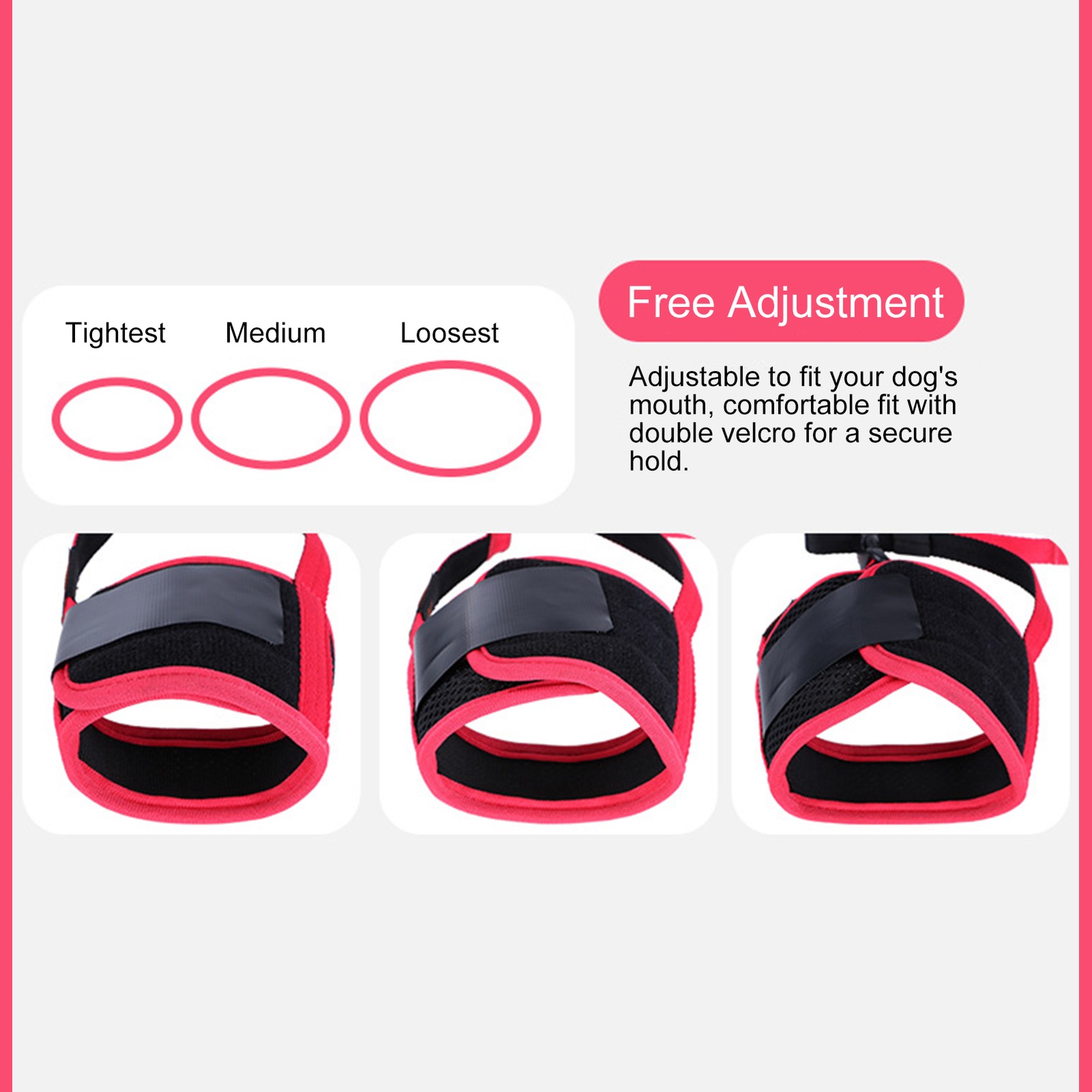 Dog Muzzle Anti Bite Waterproof Breathable Adjustable For Small Medium Large