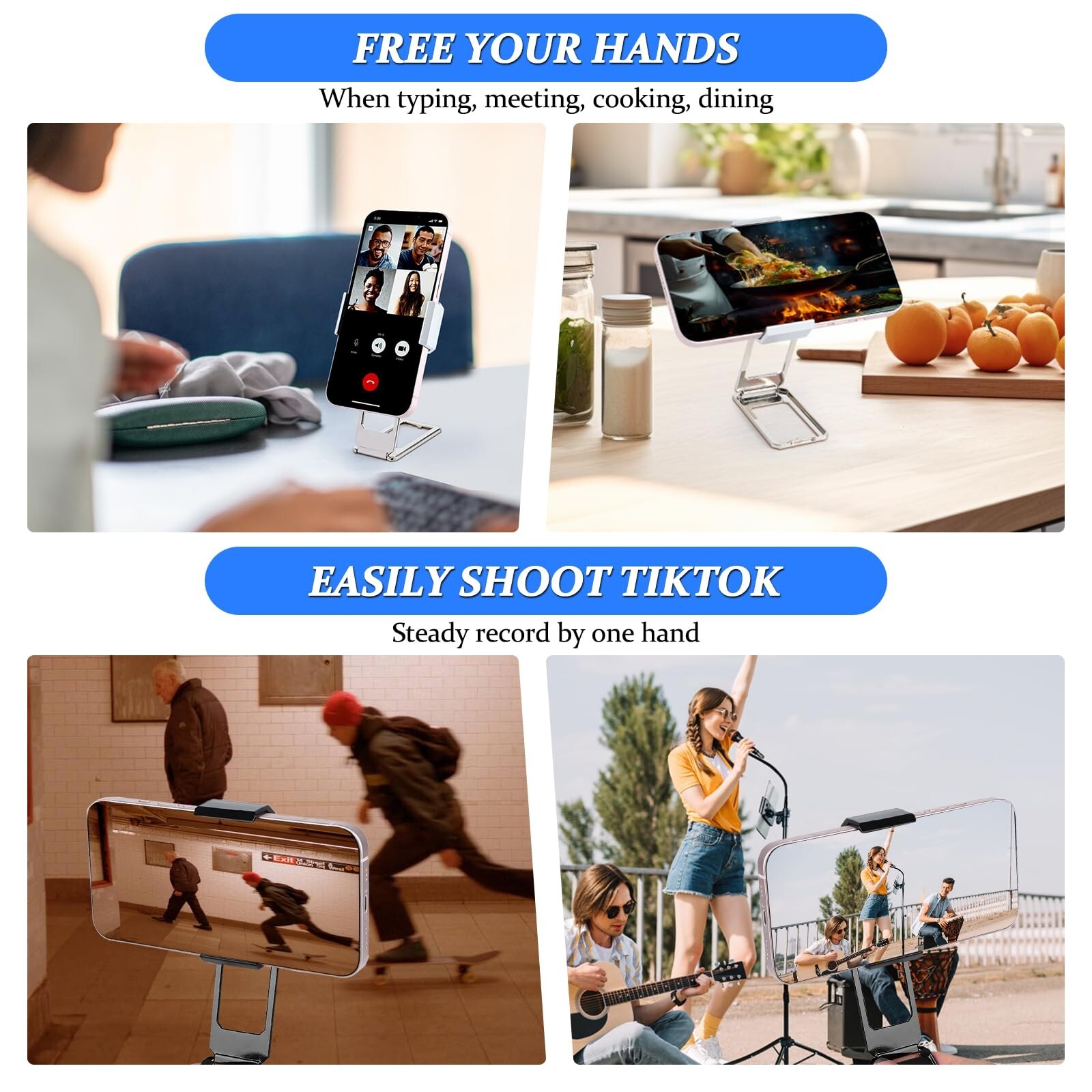 New Upgraded Back Clip Type 360 Folding Bracket Cell Phone Stand Adjustable Desk