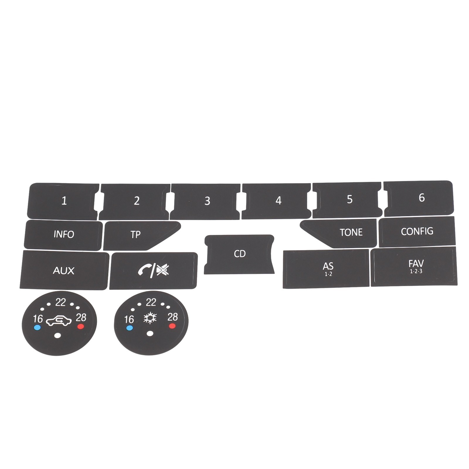 Button Repair Decals Climate Control Radio Stickers For SAAB 3rd Gen 9-5NG 9-4X