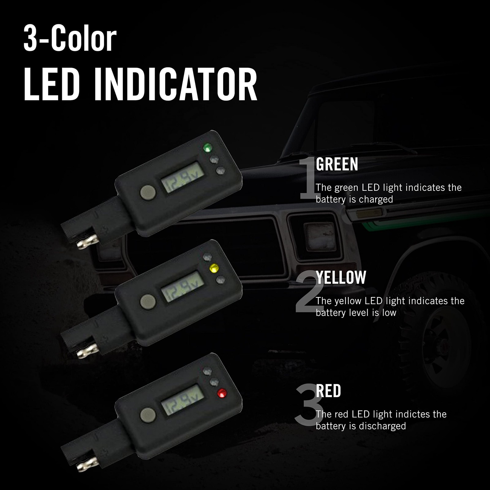 Battery Tender Voltage Indicator for Easy-to-Use Accurate 12V Battery Testing...