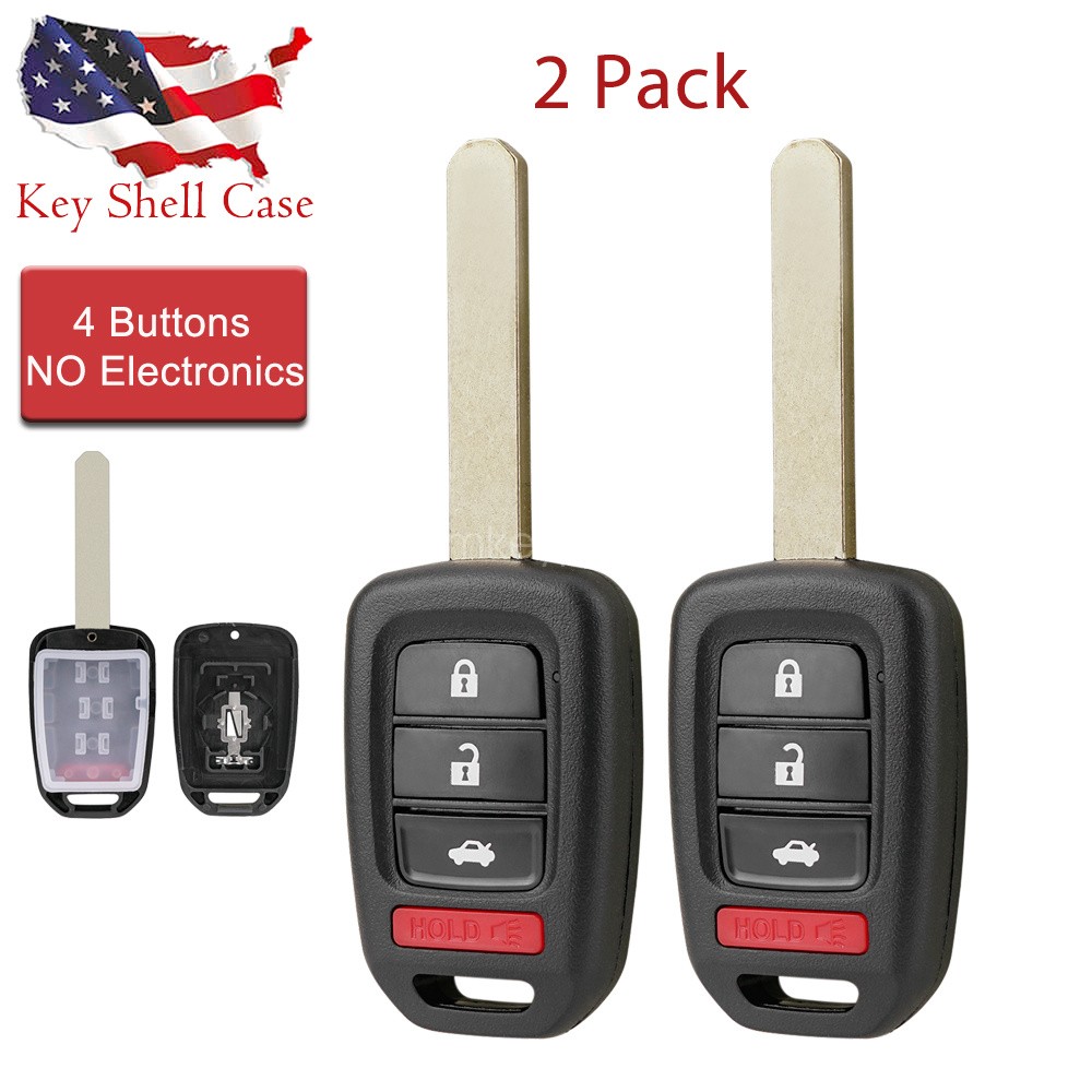 2 For 2014 2015 2016 2017 Honda Accord Civic CRV Car Key Cover Remote Shell Case