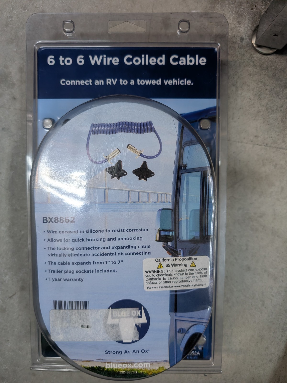 BLUE OX OEM 6 TO 6 WIRE COILED CABLE BX8862