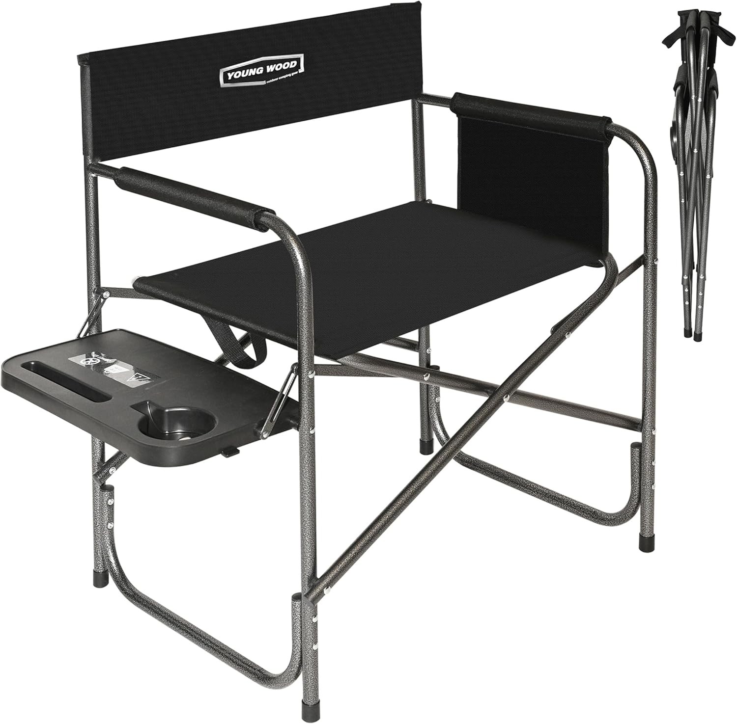 Camping Directors Chair Lightweight Oversized Portable Folding Chair W/ Side
