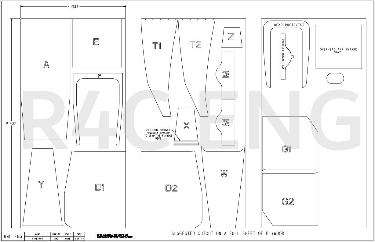 Formula 1 Plan (Sim Racing Cockpit Plan) in PDF format and hard copy