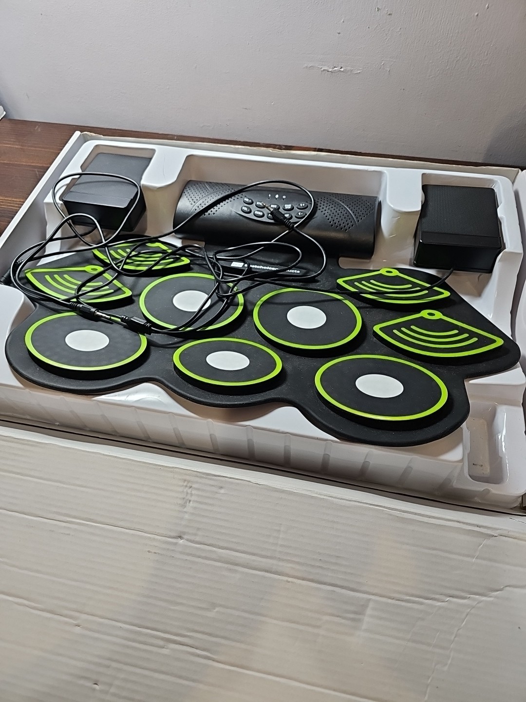 BCP Foldable Electronic Drum Pad 9-Piece Set with Speakers Rechargable Micro USB